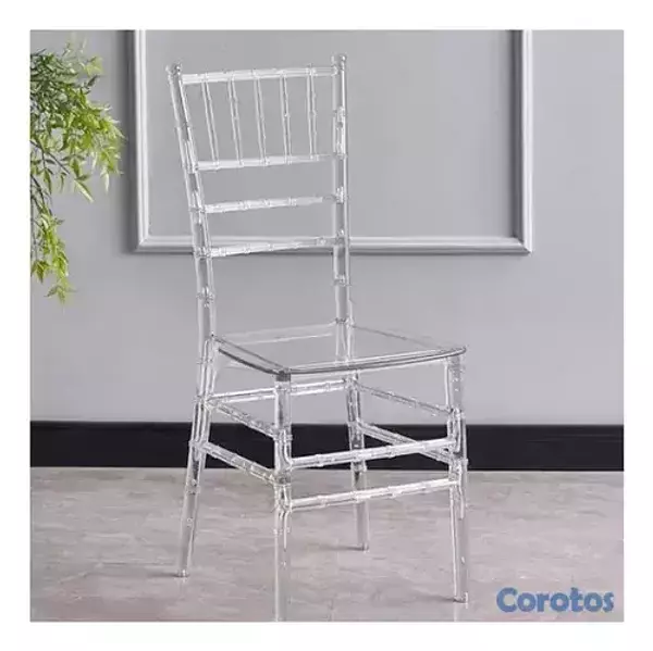 muebles y colchones - silla tiffany cristal transparente  
