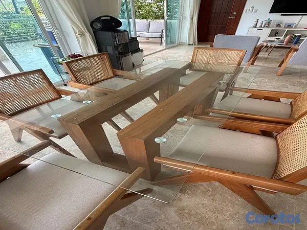 muebles y colchones - Comedor 6 sillas Rattan Excelente Condiciones! NEG 10