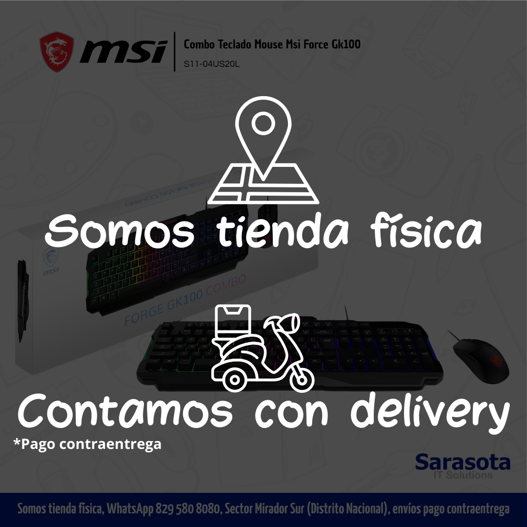 accesorios para electronica - Combo Teclado Mouse Msi Force Gk100, S11-04US20L 1