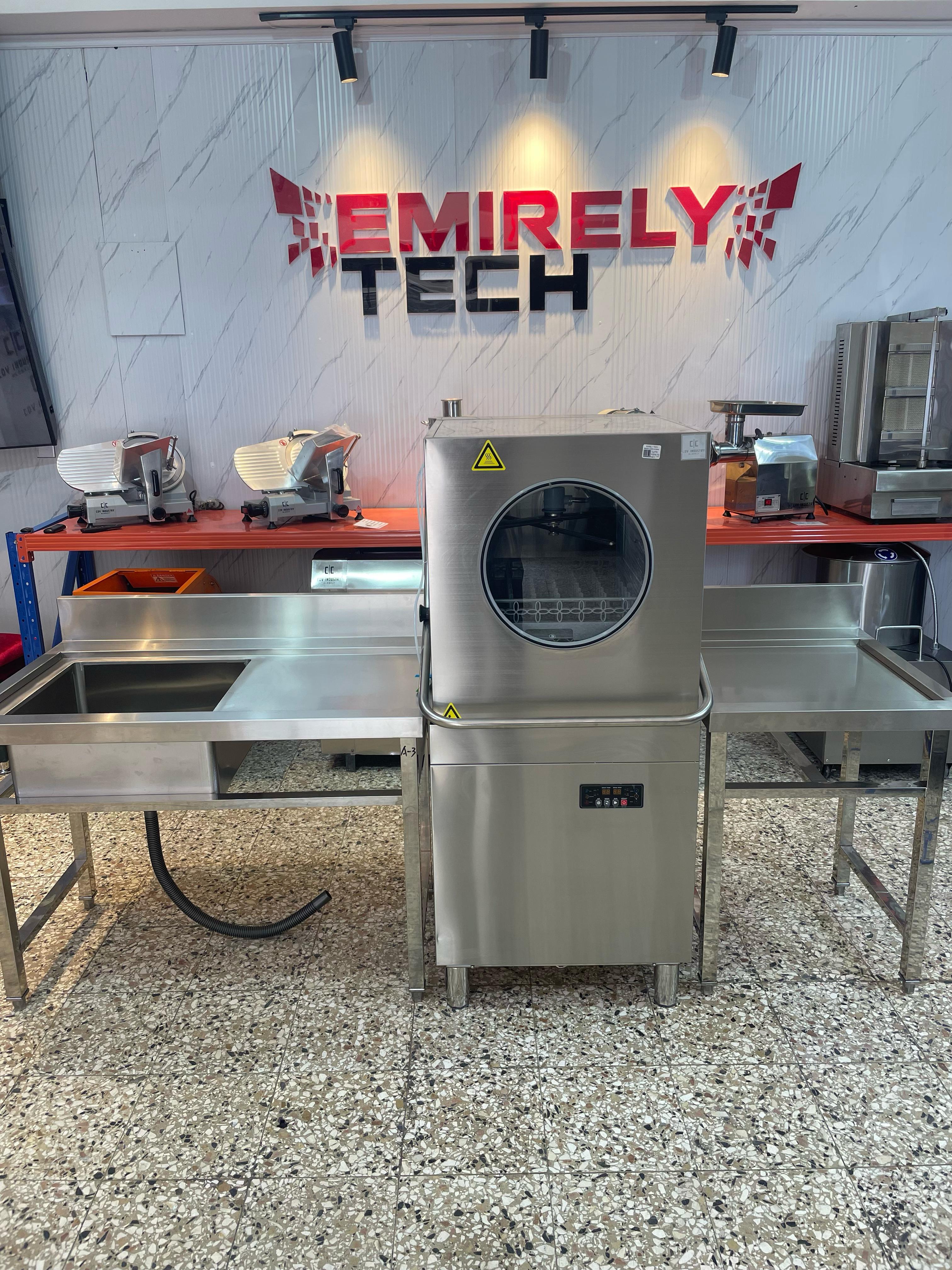 equipos profesionales - Lavadora de platos industrial con fregadero  4