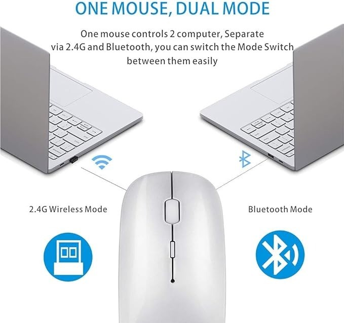 accesorios para electronica - MOUSE INALAMBRICO RECARGABLE 2.4G + BLUETOOTH 3