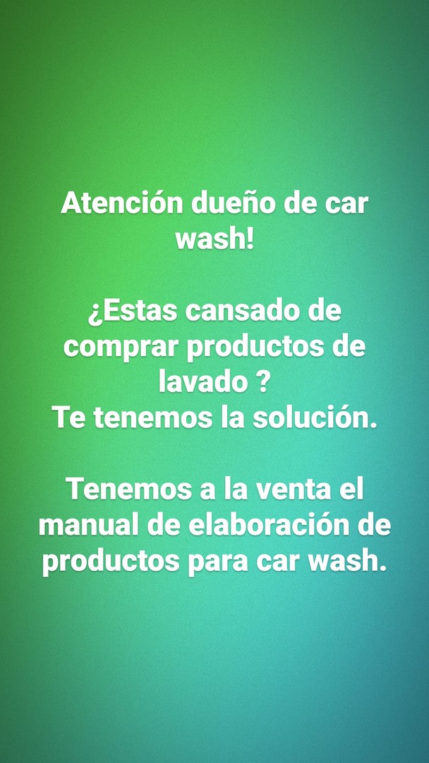 servicios profesionales - Manual de elaboracion de productos para lavado en car wash