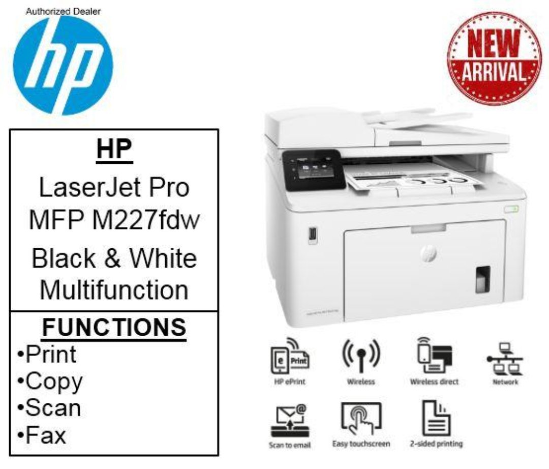 impresoras y scanners - MULTIFUNCIONAL  HP LASERJET M227FDW MFP - IMPRESORA ,ESCANER,COPIADORA,WIFI 2