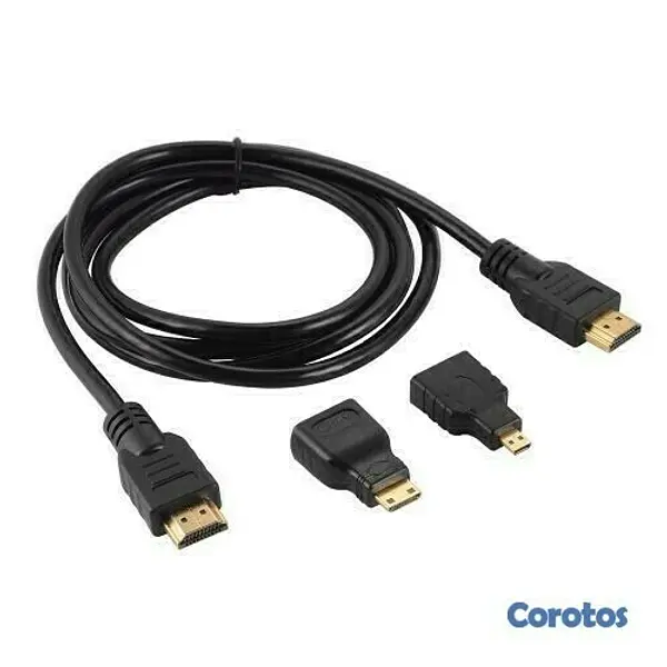 otros electronicos - Cable Hdmi 3 En 1 Con Adaptador Mini Y Micro Hdmi 1.5 Metros
 2