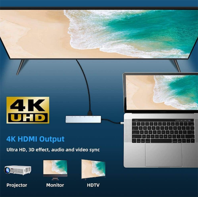 celulares y tabletas - Adaptador USB C 3.1 de 8 Puertos  2