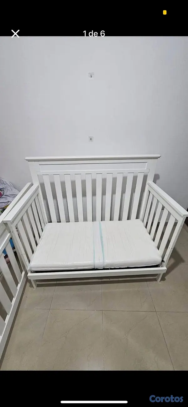 muebles - Cuna blanca 10/10 colchón incluido  3