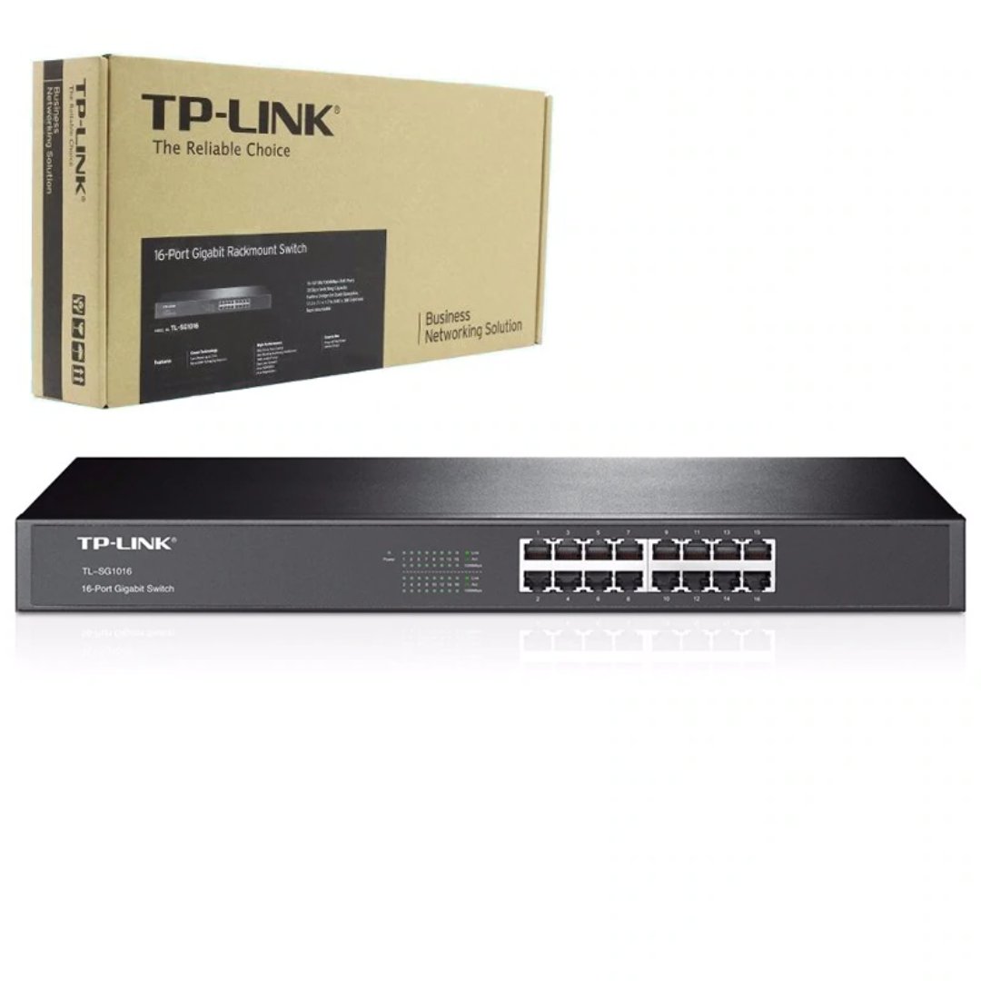 computadoras y laptops - SWITCH 16 PUERTOS TP-LINK TL-SG1016, NO ADMINISTRABLE/RACK, 16 PUERTOS GIGABIT E 0