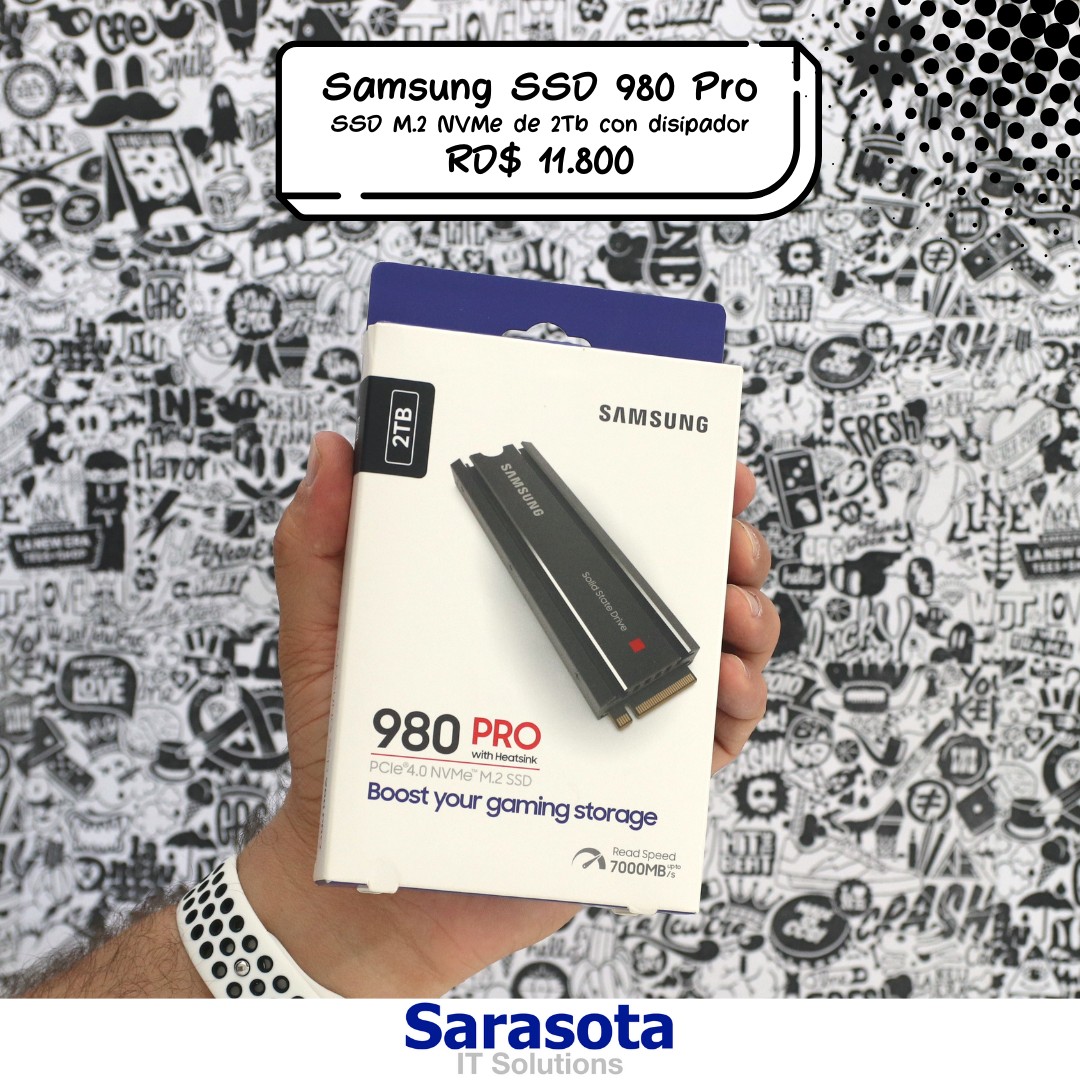 accesorios para electronica - Samsung 980Pro 2Tb con disipador ideal para PS5 (Somos Sarasota) 980 Pro