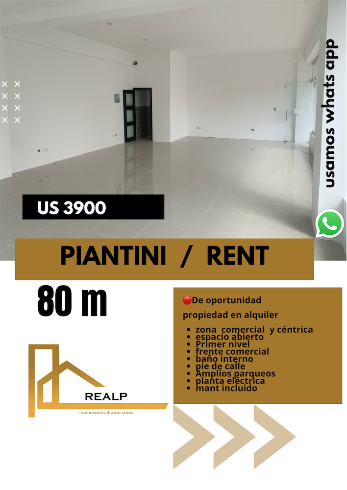 oficinas y locales comerciales - Local céntrico en Piantini 0