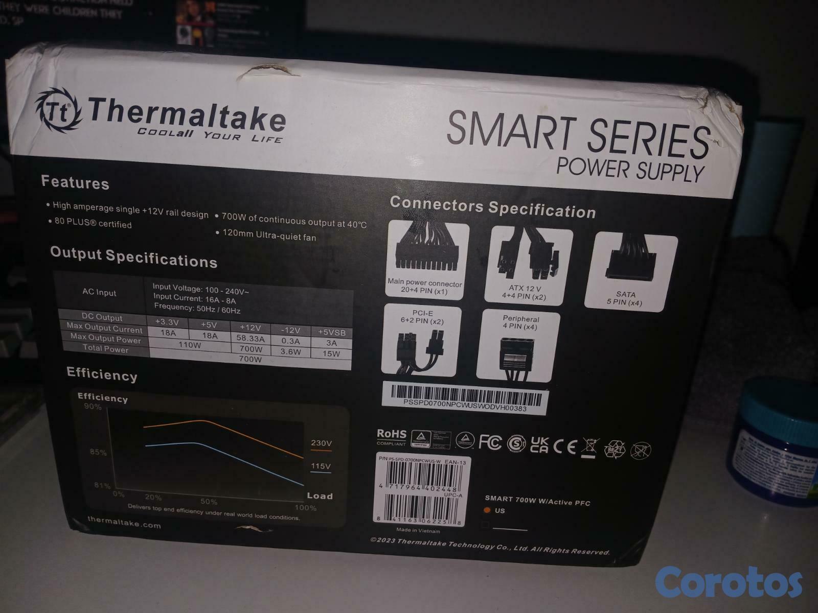 computadoras y laptops - Power Supply 700W Thermaltake Nueva Fuente de alim 2