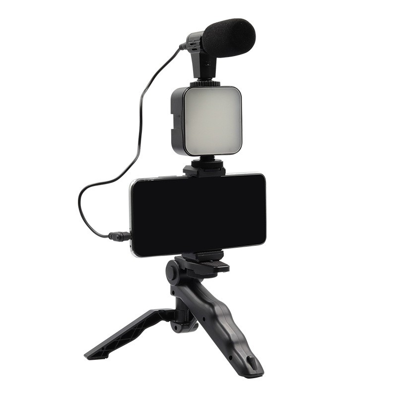 accesorios para electronica - Soporte para CELULAR con Micrófono y 3 luces led kit vlog vlogger video making 1