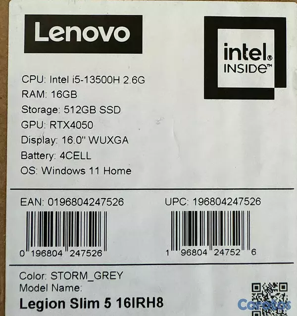 computadoras y laptops - LENOVO LEGION SLIM 5 512GB+16GB RTX4050 I5-13VA 16 3