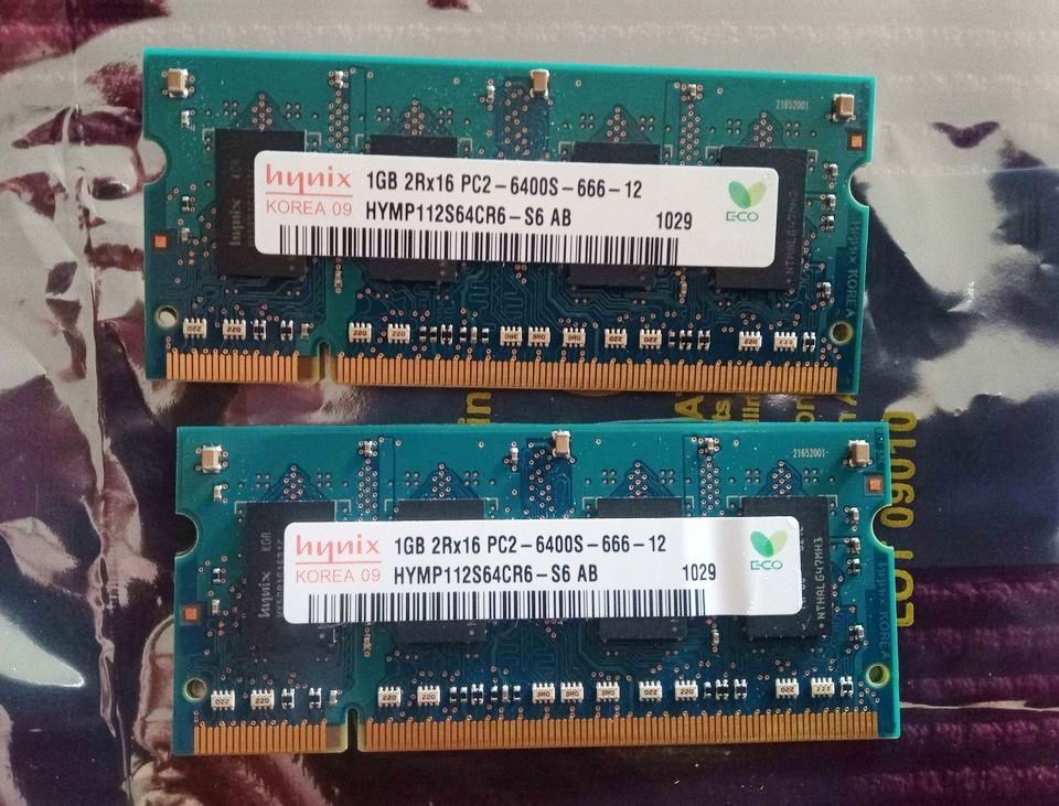 computadoras y laptops - 2GB memoria para laptop DDR2 (1GBX2) 
