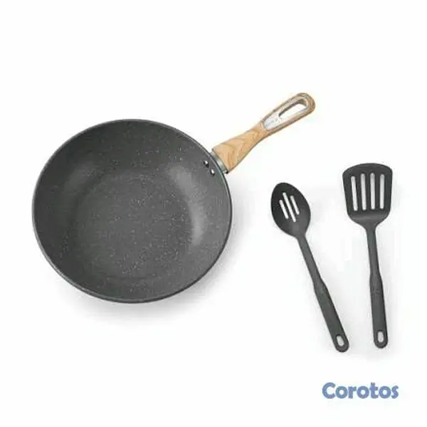 cocina - Sartén Antiadherente de Piedra + Utensilios Resistentes al Calor 7