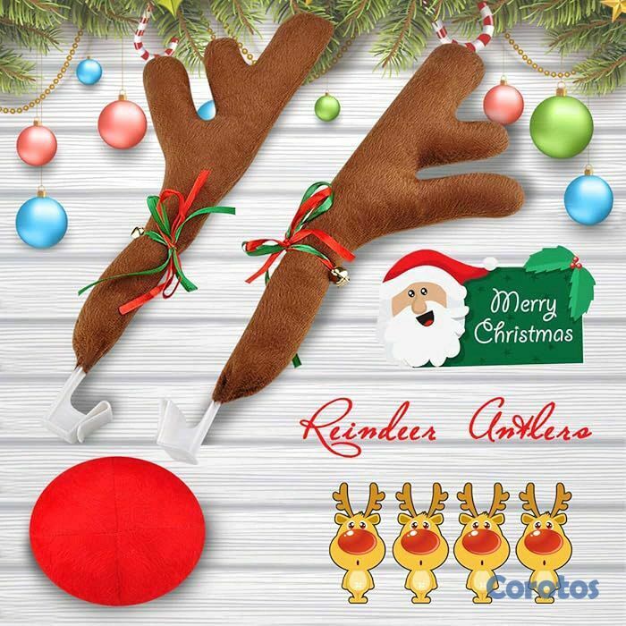 accesorios para vehiculos - 🔥🎅🛷CUERNOS DE RENO + NARIZ PARA CARRO 🚙🛷🎅🔥 9