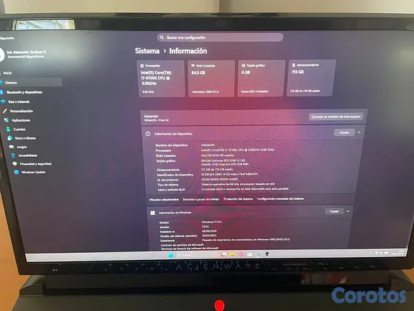 computadoras y laptops - 🔥 Alienware Area-51m R1 | i7-9700K (Desktop) | 64G 4