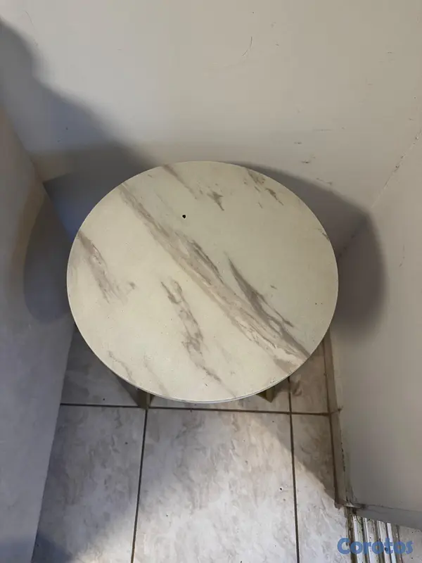 muebles y colchones - MESA DE CENTRO Y MESA AUXILIAR ESTILO MARMOL 2