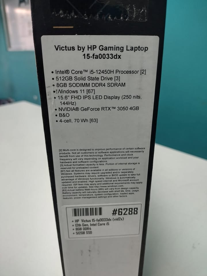 computadoras y laptops - Gaming HP Victus 15-fa0033dx (vid2x) / 12th Gen, I 2