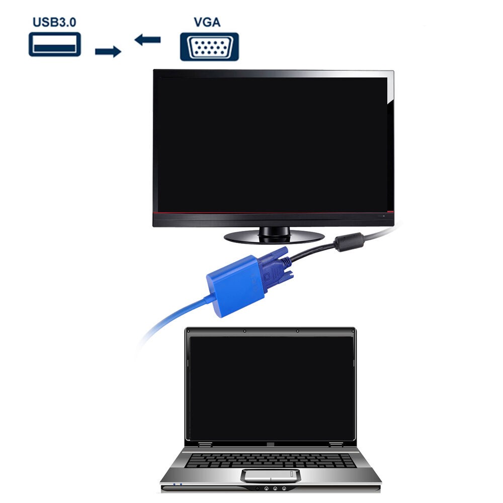 accesorios para electronica - Cable Adaptador USB a VGA 3.0  7