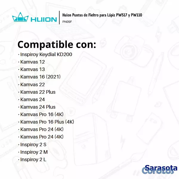 accesorios para electronica - Huion Puntas de Fieltro para Lápiz PW517 (PN05F) 4