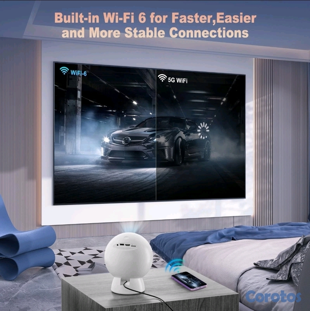 tv - 🌟 Proyector Inteligente Android 11 🎥✨  Cine Portátil 4K con WiFi & Bluetooth 5