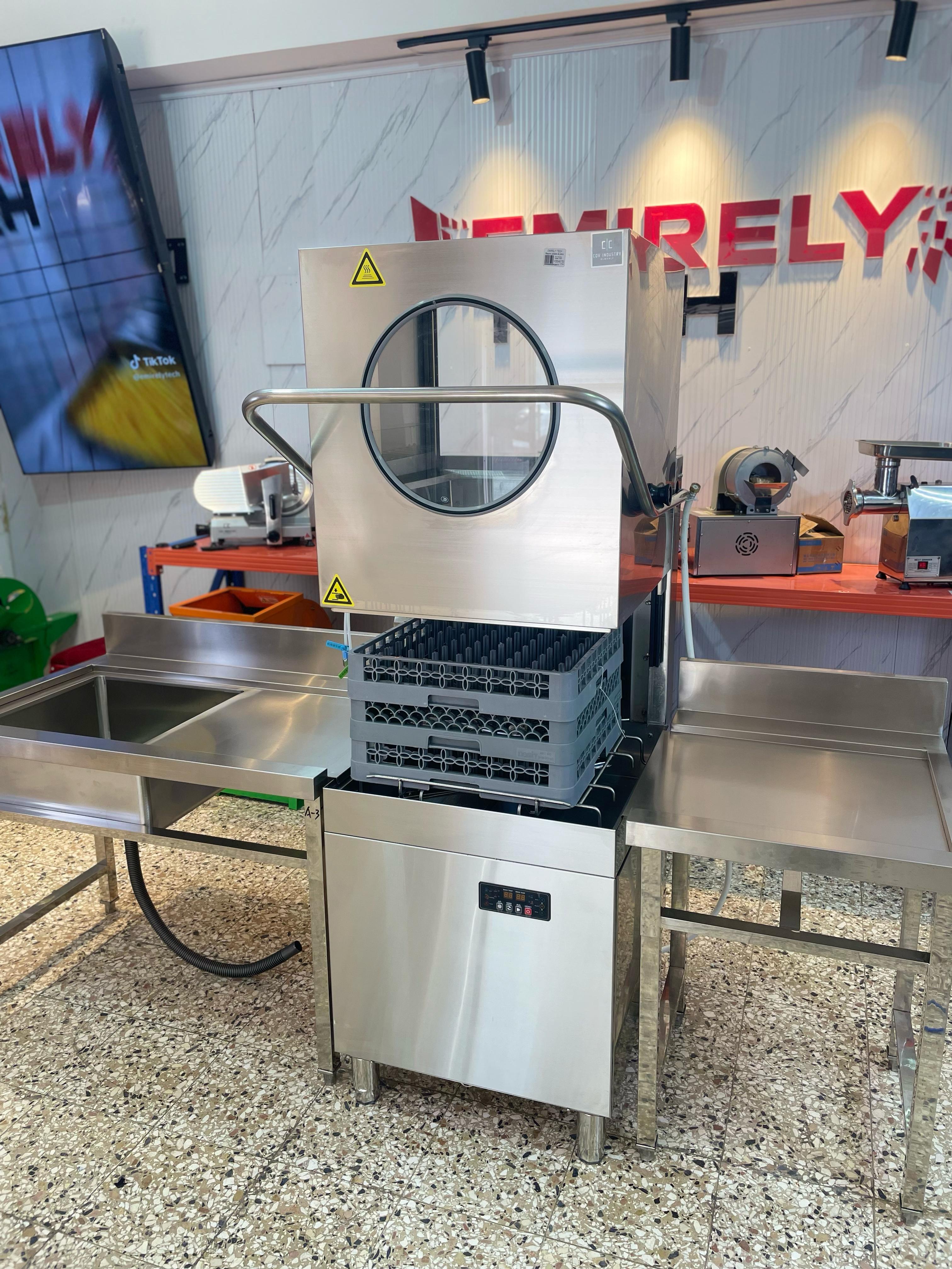 equipos profesionales - Lavadora de platos industrial con fregadero  5