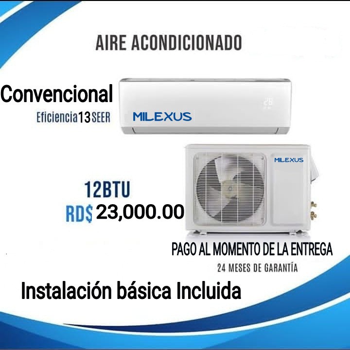 aires acondicionados y abanicos - Aire acondicionado Milexus convencional 12 Kbtu eficiencia 13