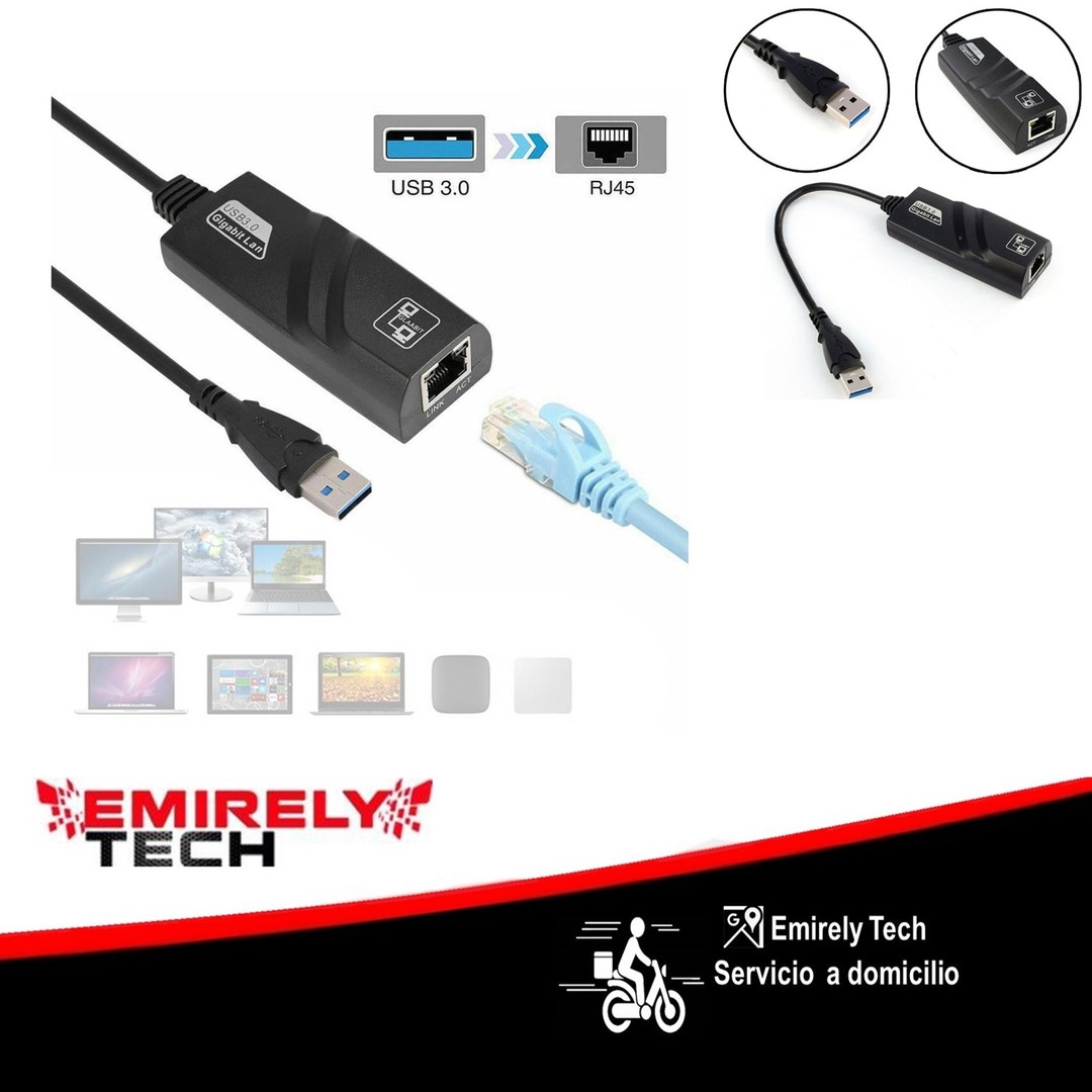 accesorios para electronica - USB 3.0 a 10/100/1000 Gigabit RJ45 Ethernet LAN adaptador de red 1000Mbps