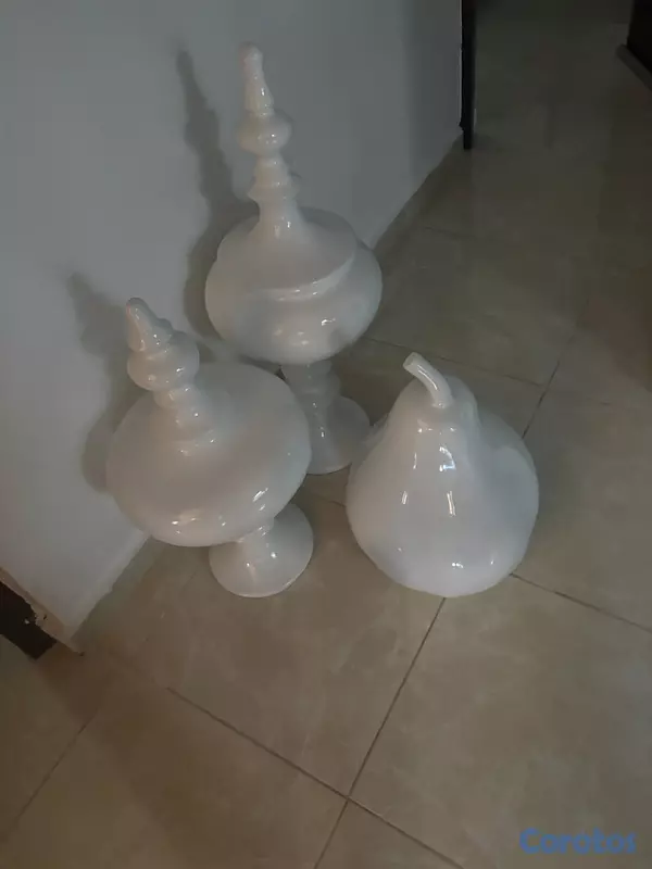 decoración y accesorios - tres piezas en fibras de vidrio color blanco  2