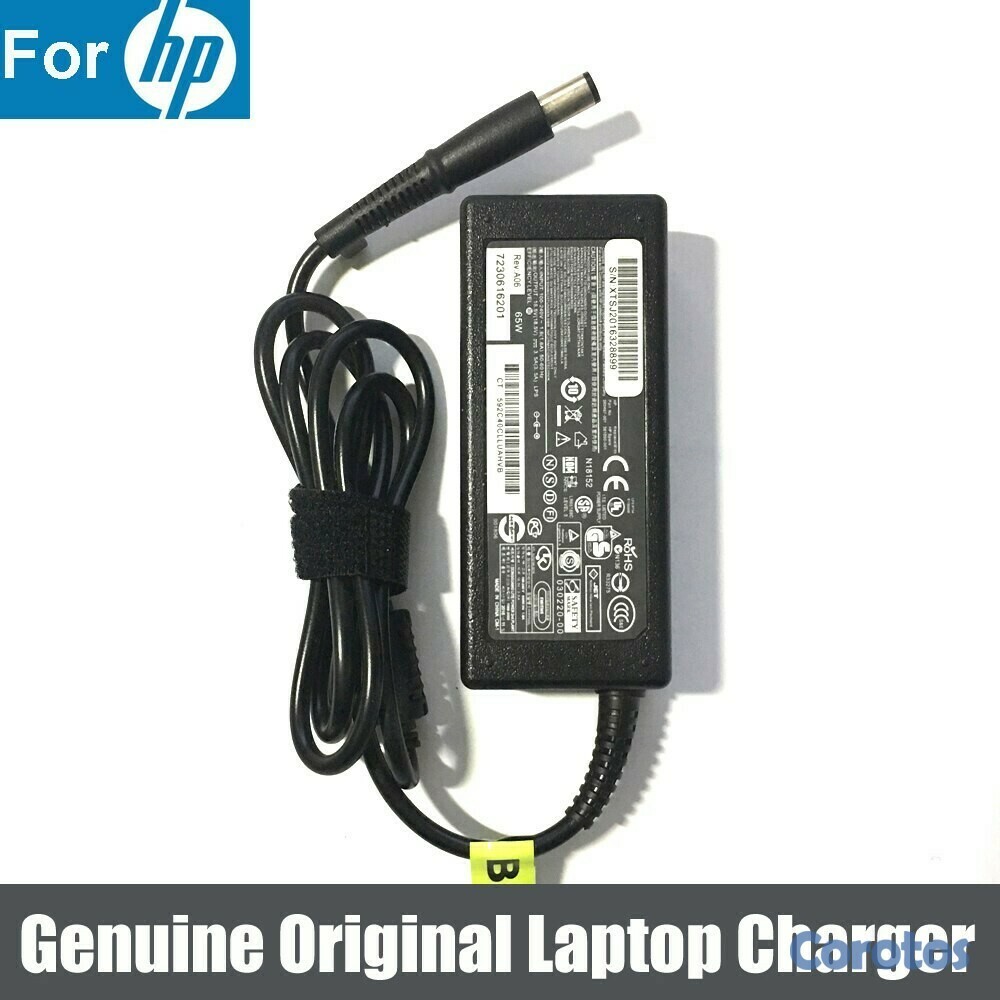 computadoras y laptops - CARGADOR FUENTE PARA LAPTOP HP 90 WATTS ENTRADA 100-240V ~ 2.4A, 50 – 60HZ SALID 1