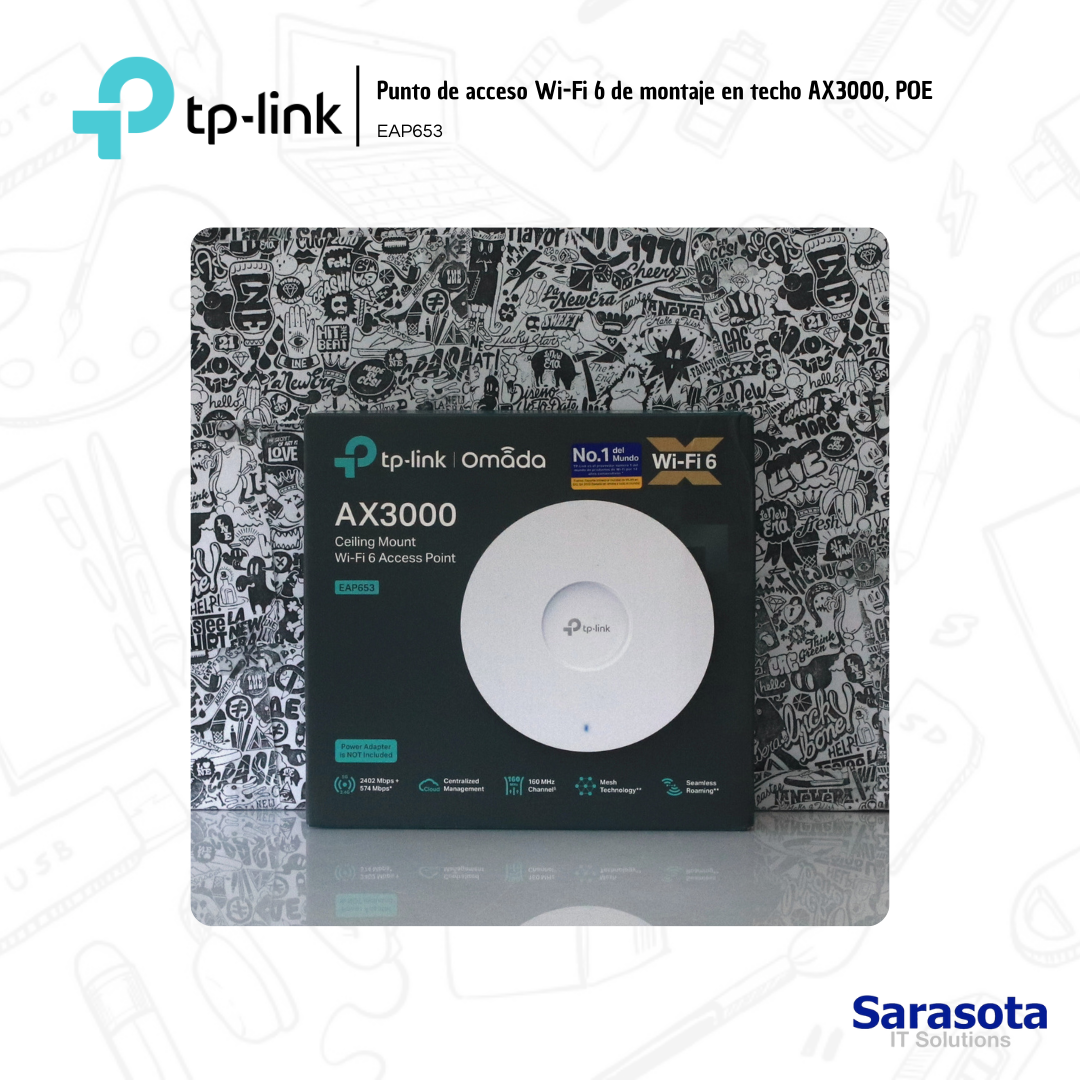 accesorios para electronica - TP-Link Access Point EAP653 Omada WIFI 6 Mesh AX30 1
