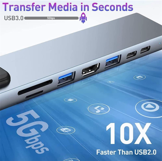 celulares y tabletas - Adaptador USB C 3.1 de 8 Puertos  3