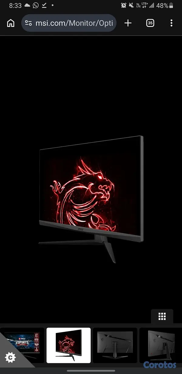 computadoras y laptops - MSI OPTIX G273 MONITOR GAMING 27" 5