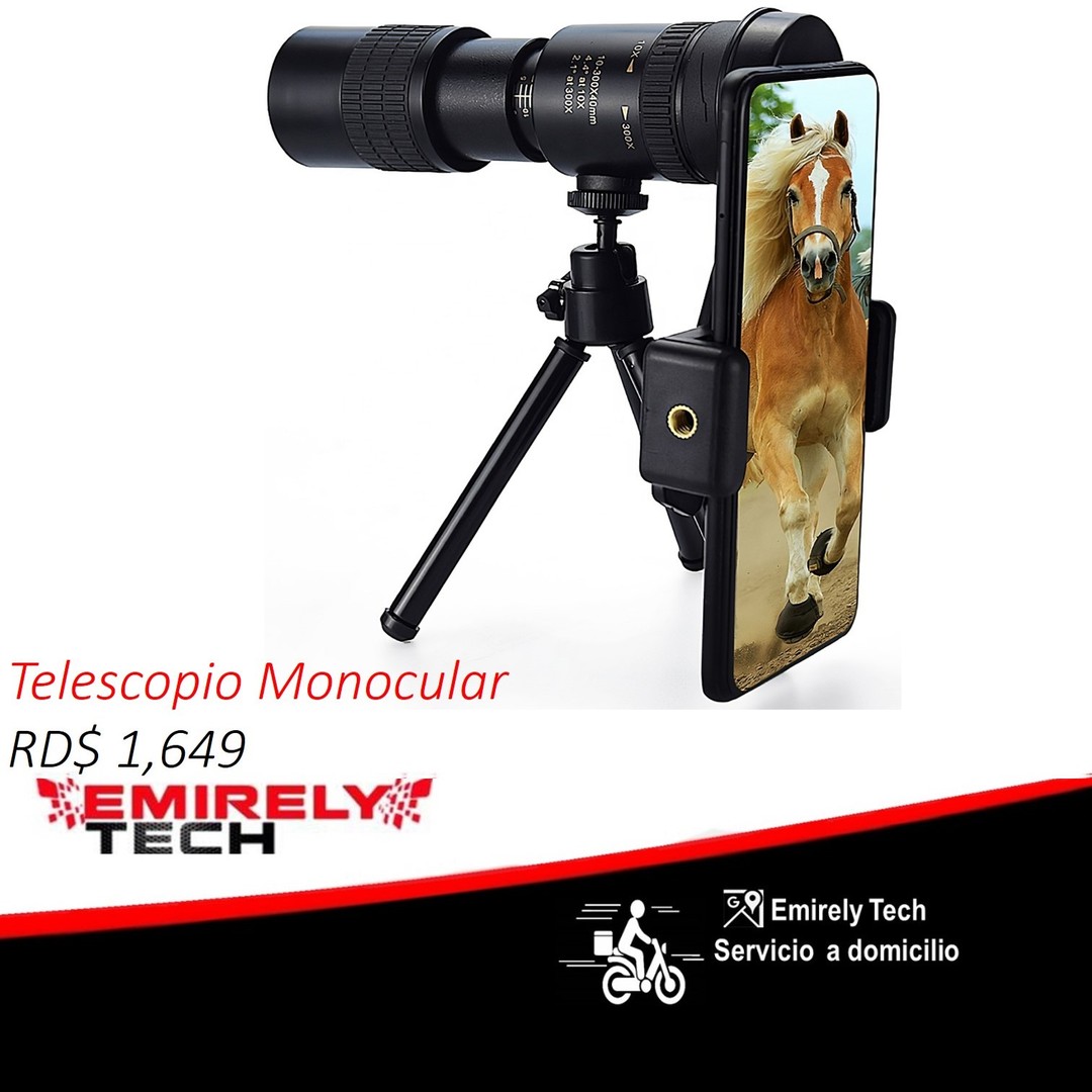 equipos profesionales - Telescopio Monocular 4con Soporte para Telefono Inteligente rapido
