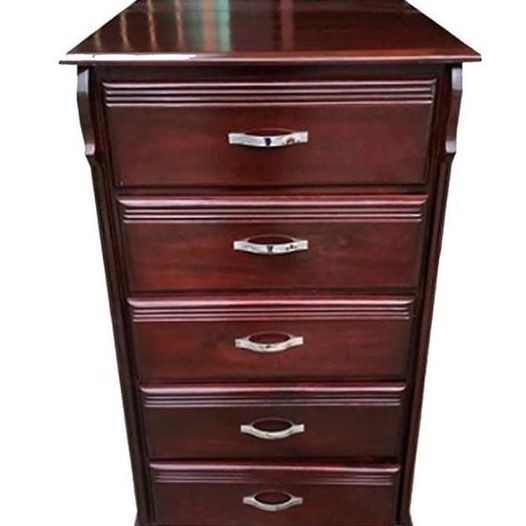muebles y colchones - -Biuro / Gavetero / Beauty Pino americano EC de 5 gavetas en color caoba