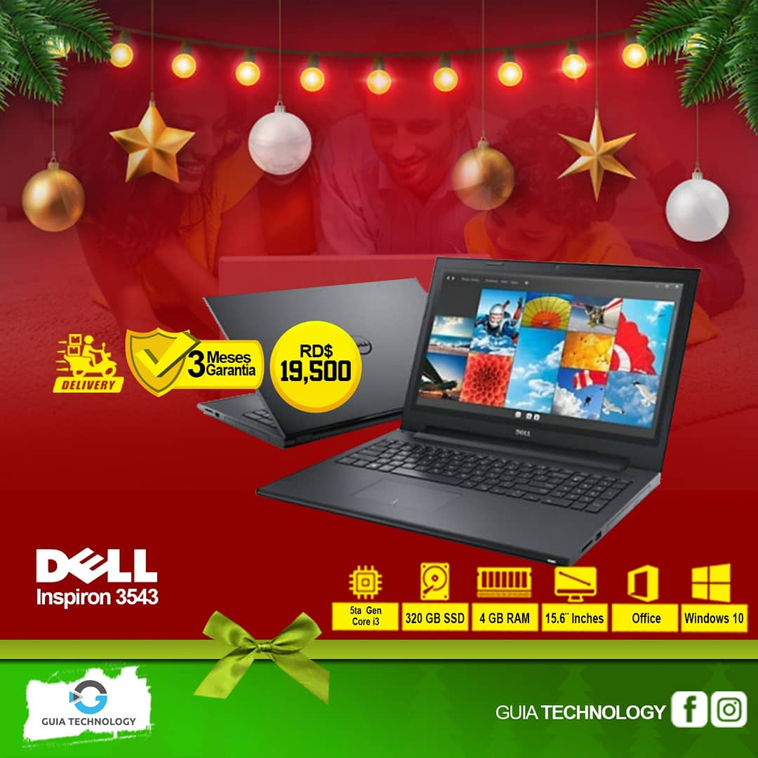 Laptop Dell Inspiron 3543, 5ta  Gen. Core i3, 4GB  320 GB HDD, 15.6¨