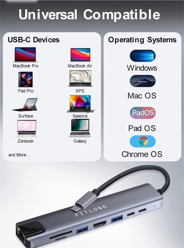 celulares y tabletas - Adaptador USB C 3.1 de 8 Puertos  3