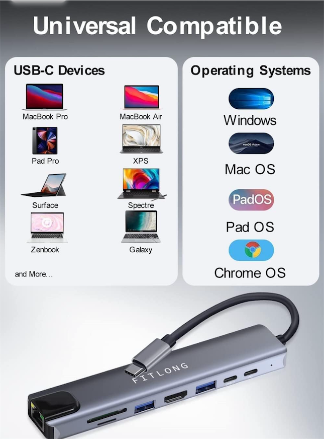 celulares y tabletas - Adaptador USB C 3.1 de 8 Puertos  4