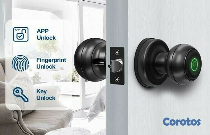 otros electronicos - Cerradura Inteligente De Perilla Con Huella Digital App JH-K01 3