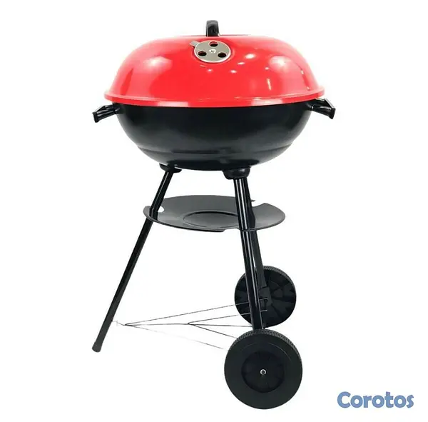herramientas, jardines y exterior - Parrilla BBQ de carbon facil de transporte con ruedas 4