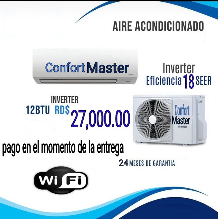 aires acondicionados y abanicos - Aire acondicionado ConfortMaster INVERTER 12 kbtu Eficiencia18 WI-FI