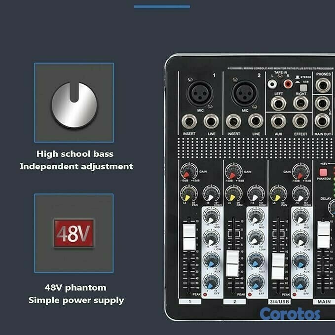 accesorios para electronica - Mezclador de audio de 4 canales T4-USB mixer amplificador para sonido de alta ca 2