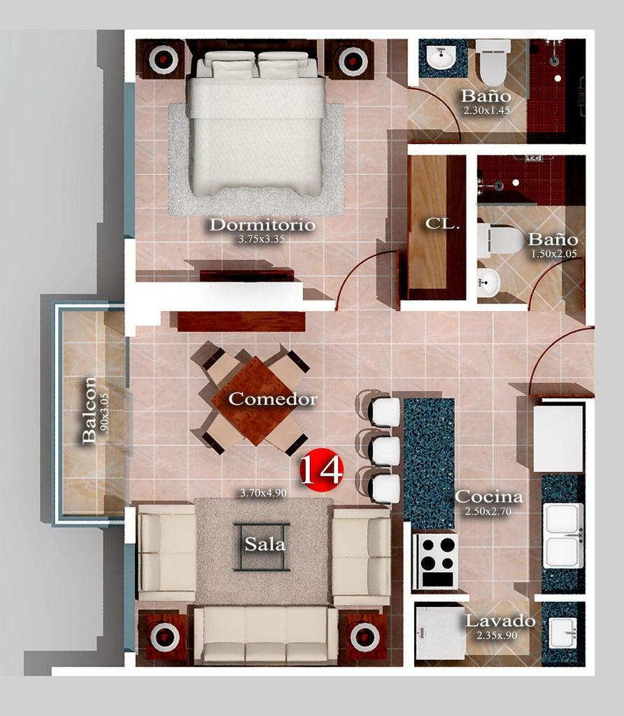 apartamentos - Apartamento en Venta La Julia de Una Habitación 8