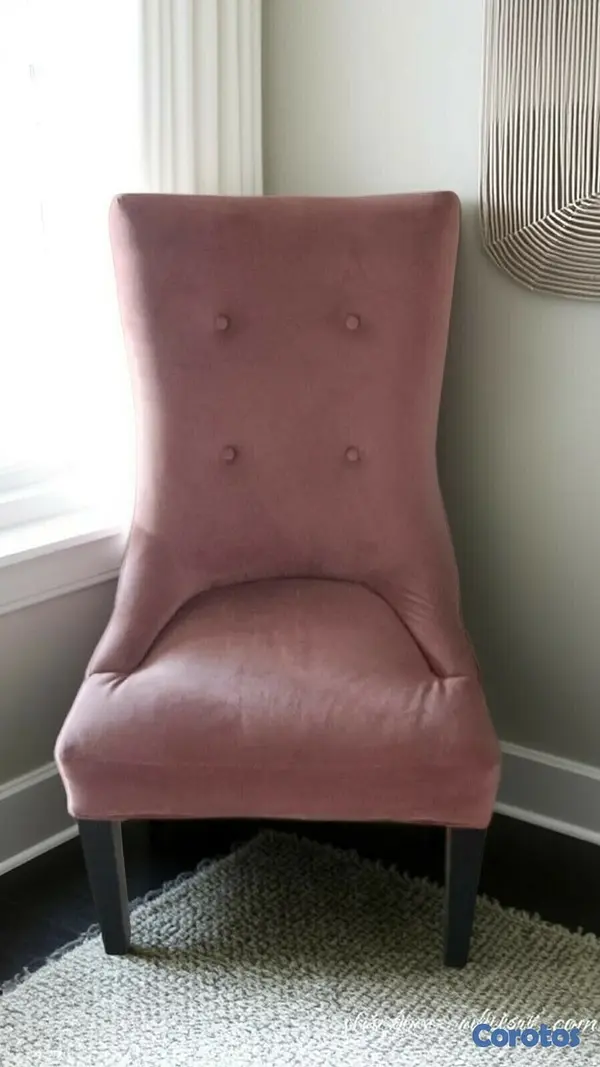 muebles y colchones - Silla Accent Velvet Rosa - Impecable 7