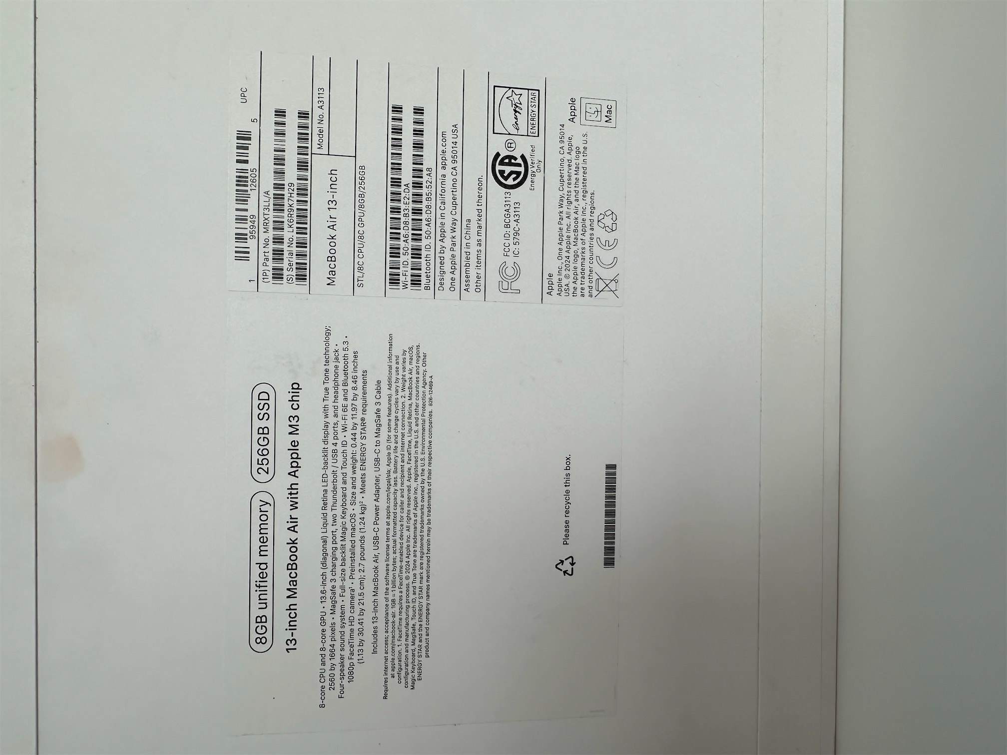 computadoras y laptops - MacBook Air 13.6” Chip M3 256GB RAM 8GB Nuevas Selladas  1
