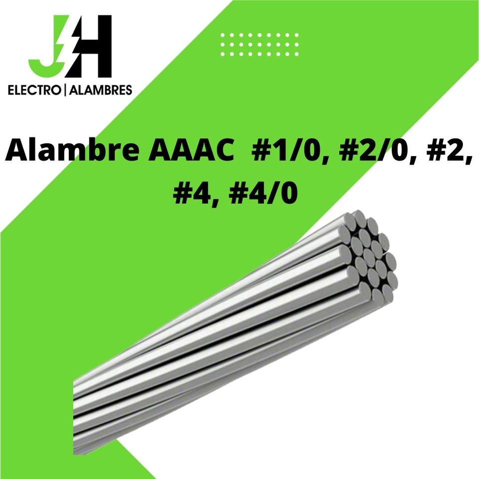 plantas e inversores - Alambre de aluminio AAAc #1/0, #2/0, #2, #4, #4/0
