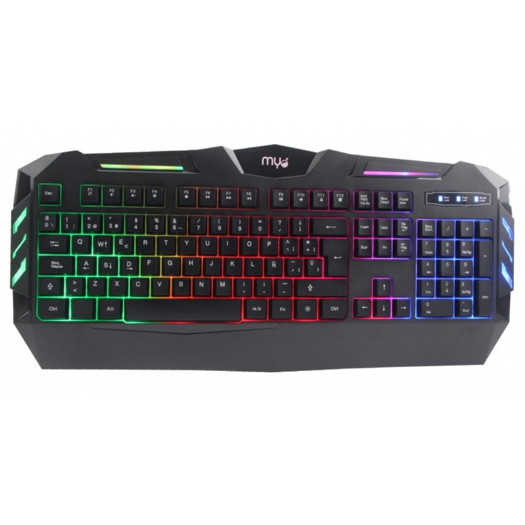 computadoras y laptops - TECLADO GAMING MYO SERIE 5, USB, LED, BACKLIGHTING RAINBOW. ESPAÑOL  MYO-KBG5