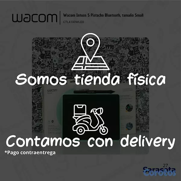 accesorios para electronica - Wacom Intuos S Versión con Bluetooth Pistacho CTL4 3