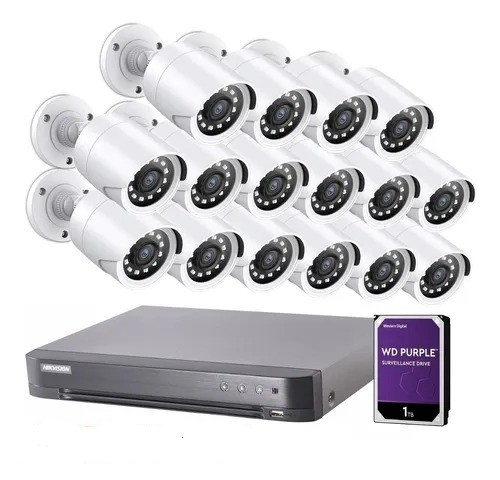 camaras y audio - KIT de 16 Cámaras de seguridad + DVR + Cables + Mouse CCTV
