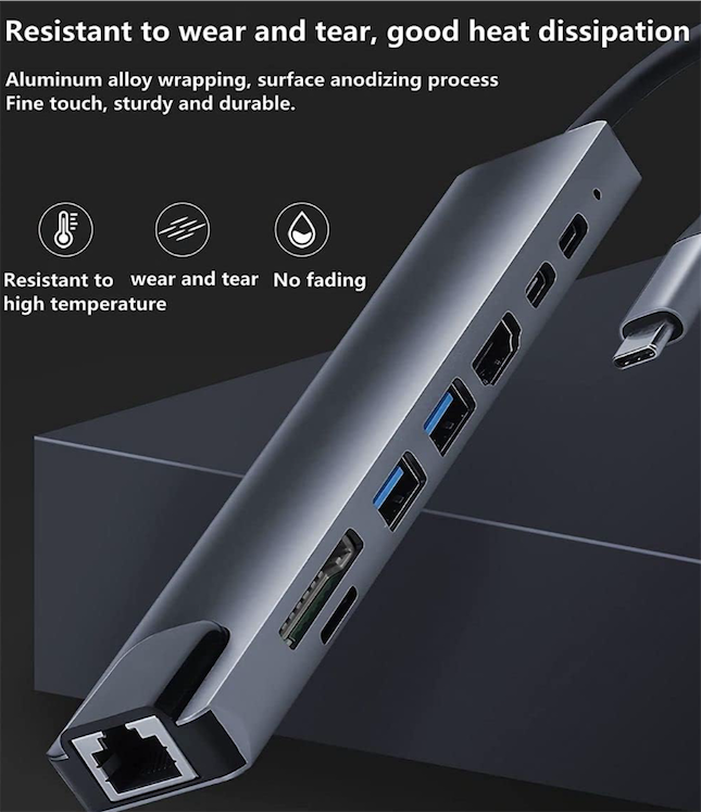 celulares y tabletas - Adaptador USB C 3.1 de 8 Puertos  6